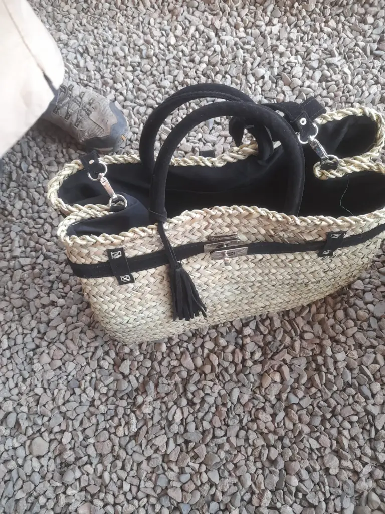 Sac tissu noir & osier150 drh .webp
