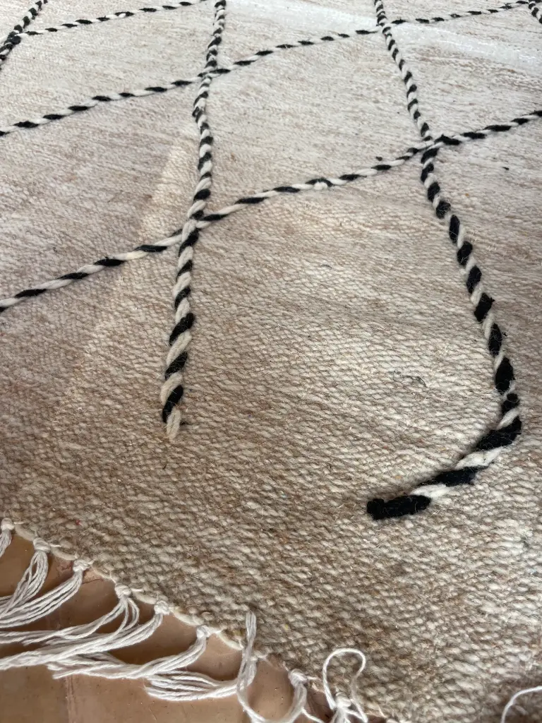 Tapis killim berbère beige (court)