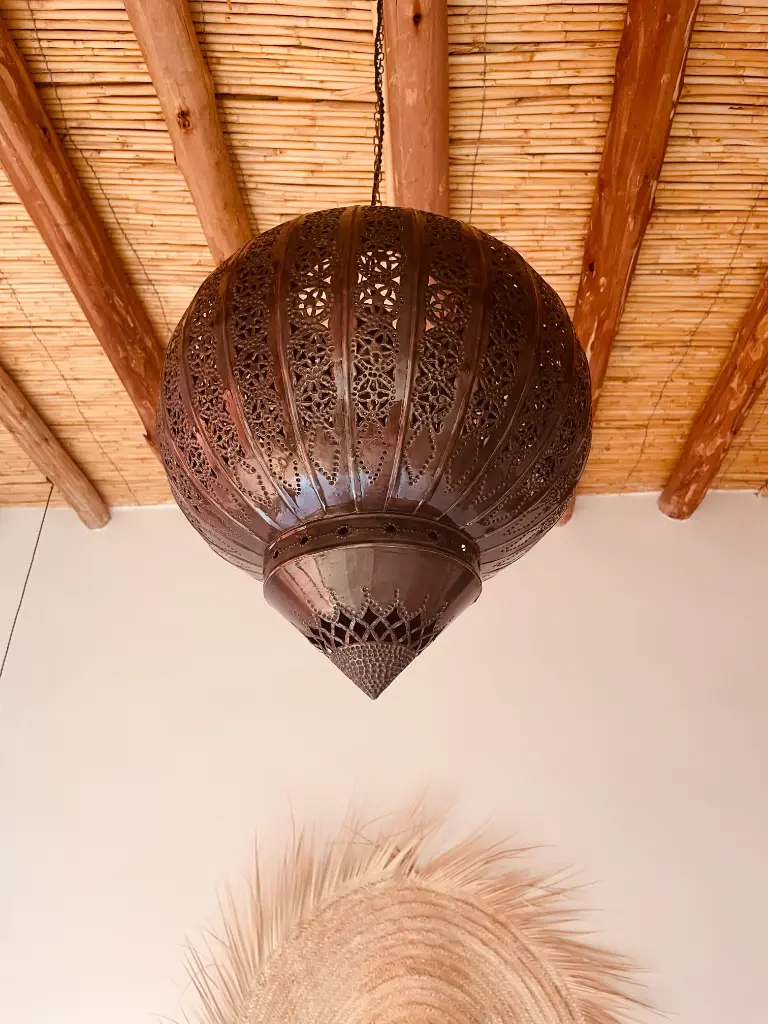 Luminaire boule en pointe en métal bronze