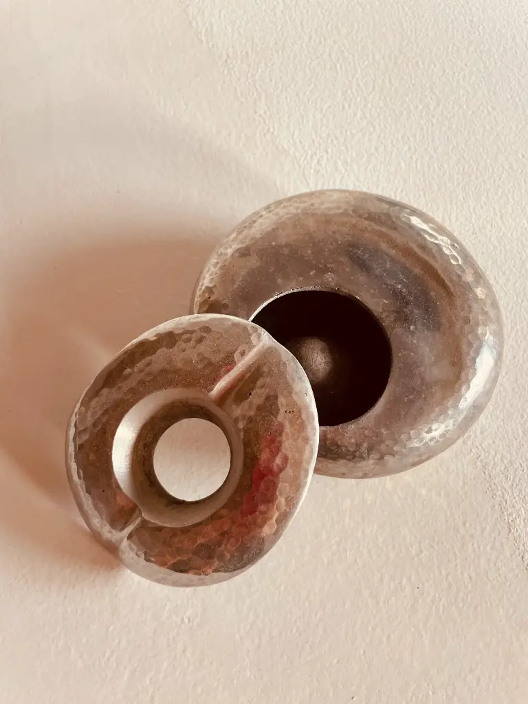 cendrier pomme en argent 