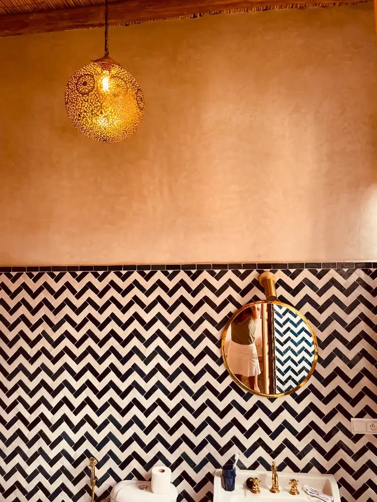 Luminaire boule doré 