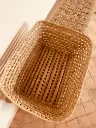 Grande corbeille rectangulaire en feuille de palmier
