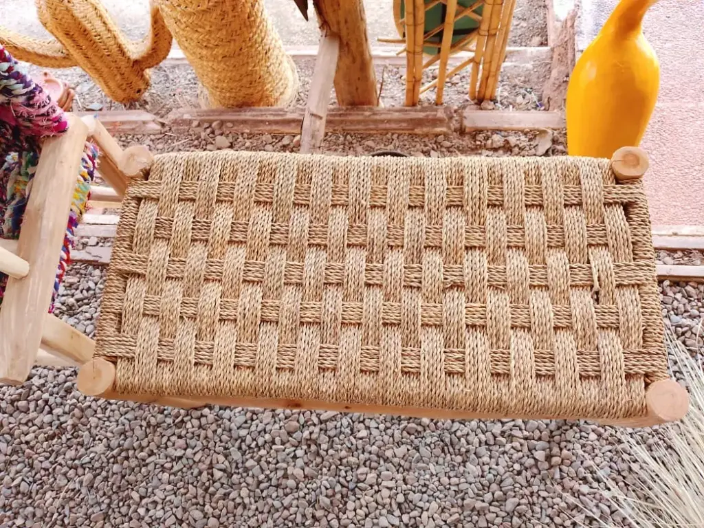 Banc rectangle en osier