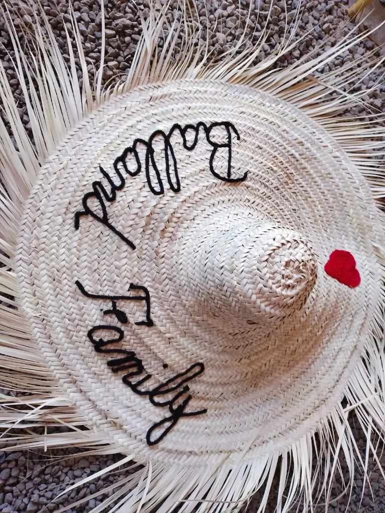 Chapeau en feuilles de palmier, brodable XL