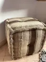 Pouf carré en tissu